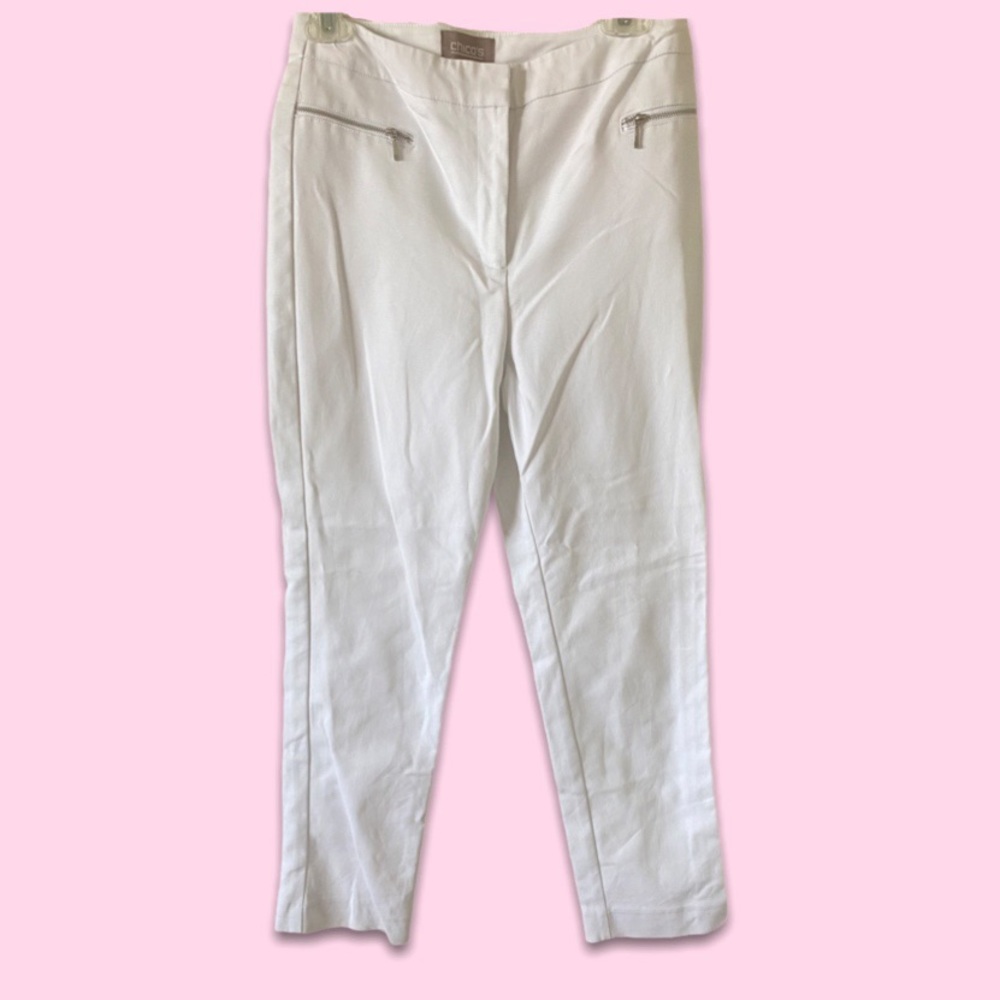 Chico’s white pleated slacks/dress pants